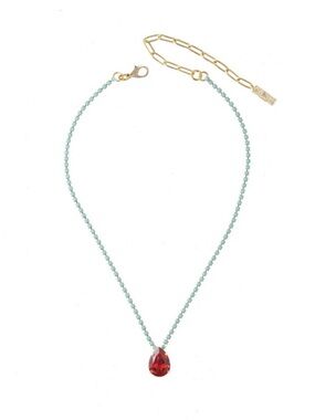 Red crystal pendant on turquoise crystal chain
Necklace